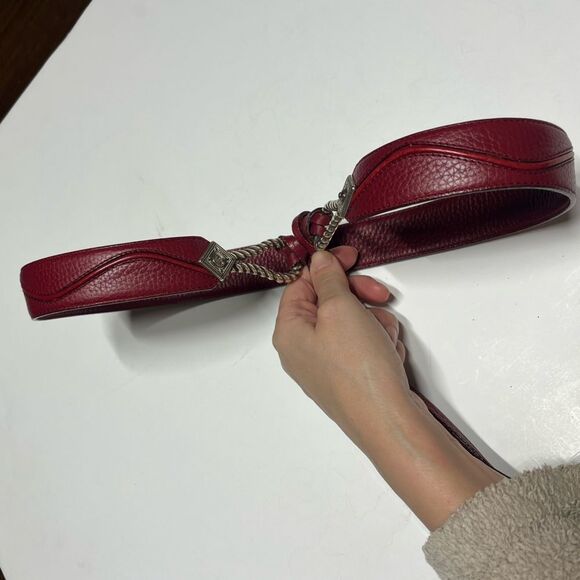 Brighton Double Lasso Tie Belt in Dark Red L NWOT - Picture 6 of 12